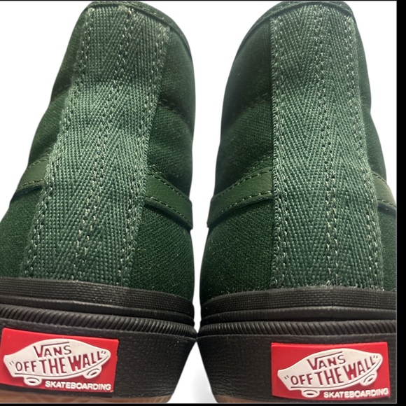Vans Dark Green & Black Crocket High Tops With Extra Vans Brand Laces - Picture 5 of 8